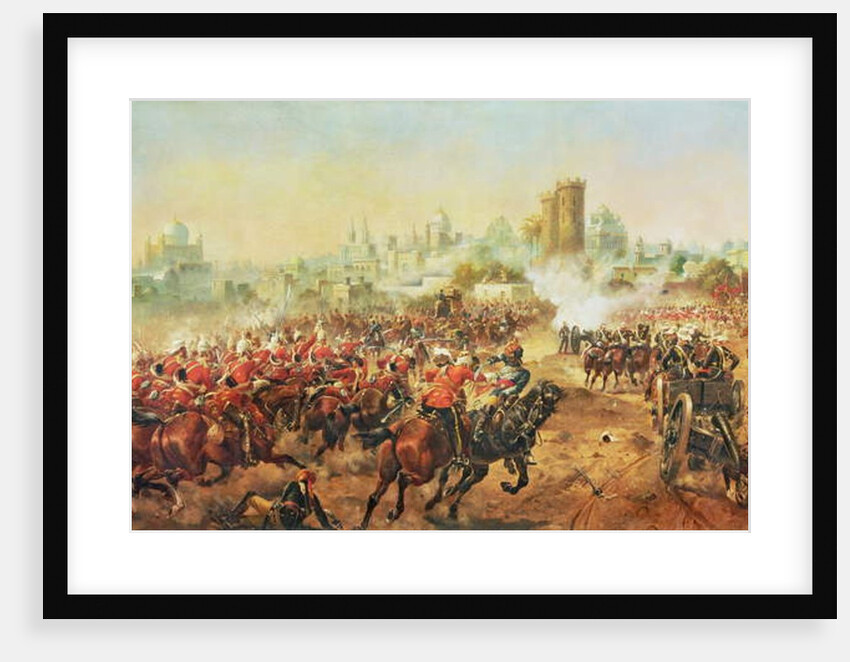 Charge of the Queens Bays against the Mutineers at Lucknow, 6th March 1858 by Henry A. Payne