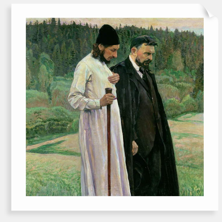 The Philosophers: Portrait of Sergei Nikolaevich Bulgakov and Pavel Aleksandrovich Florensky, 1917 by Mikhail Vasilievich Nesterov