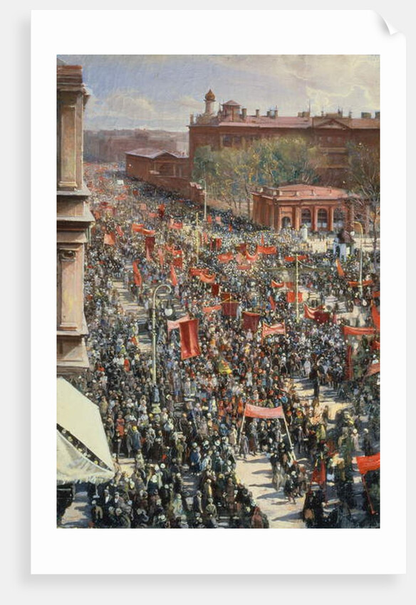 Demonstration on the October 25th Avenue by Isaak Israilevich Brodsky