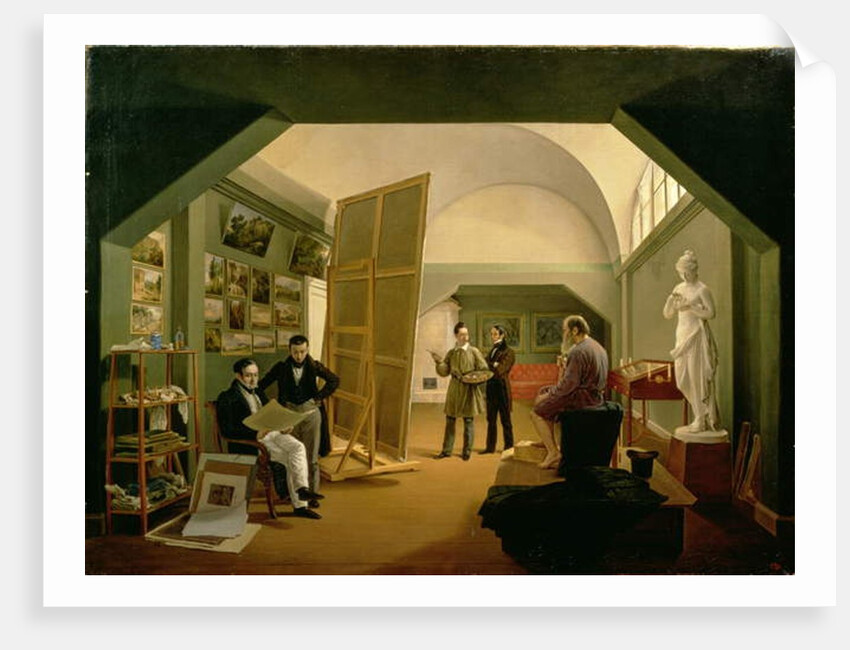 The Studio of Petr Vasilevich Basin 1833 by Kapiton Alekseevich Zelentsov