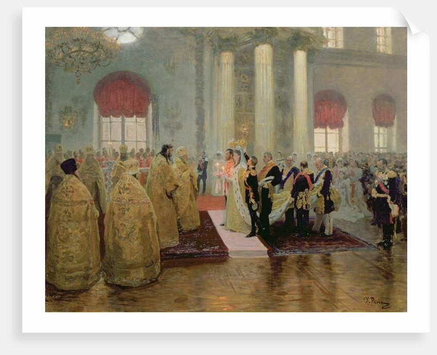 The Marriage of Tsar Nicholas II and Alexandra Feodorovna 1894 by Ilya Efimovich Repin