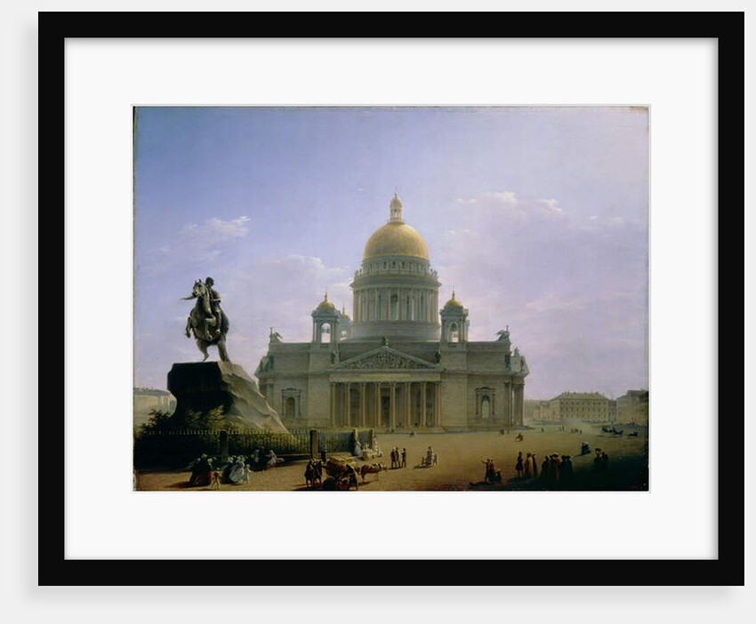 St. Isaac's Cathedral with a Statue of Peter the Great, 1844 by Maksim Nikiforovich Vorobiev