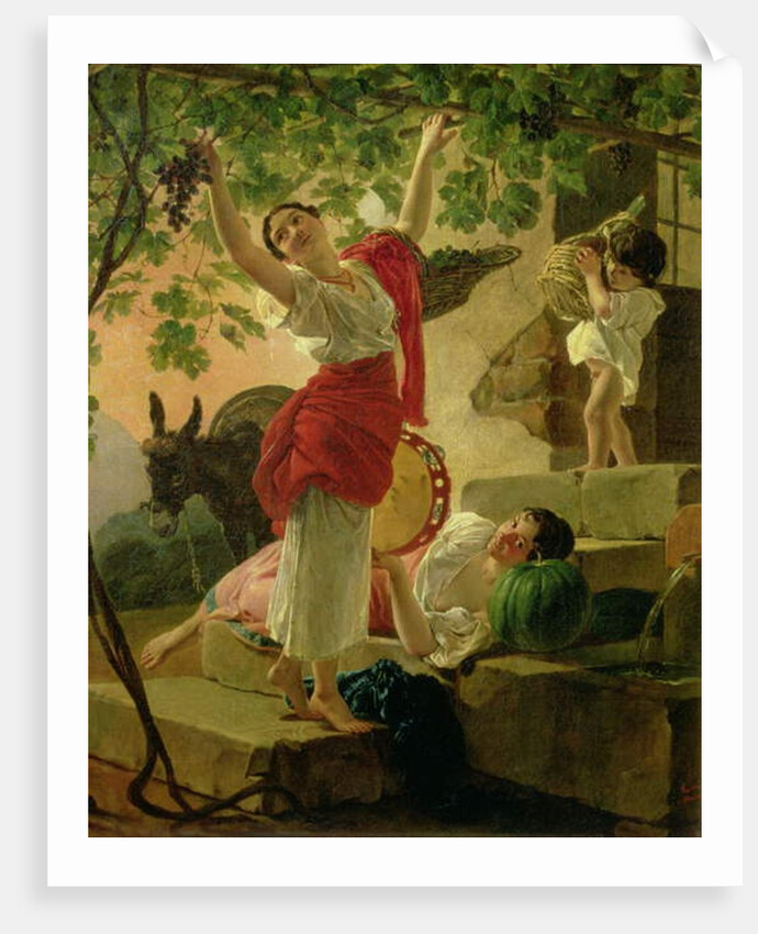 Girl Gathering Grapes near Naples, 1827 by Karl Pavlovich Bryullov