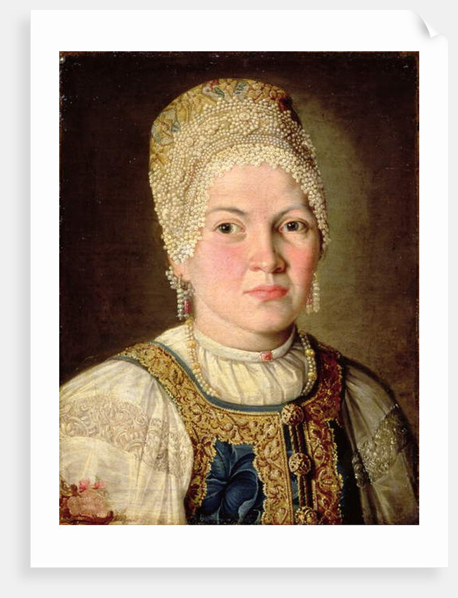 Portrait of a Woman in Russian Costume, 1769 by School Russian