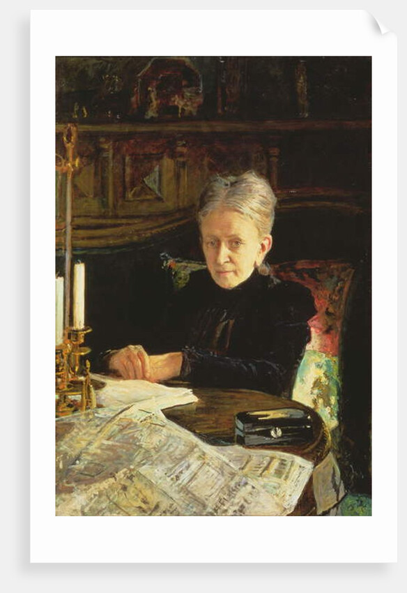 Portrait of Elena Osipovna Likhacheva Writer and Social Activist, 1892 by Nikolai Nikolaevich Ge