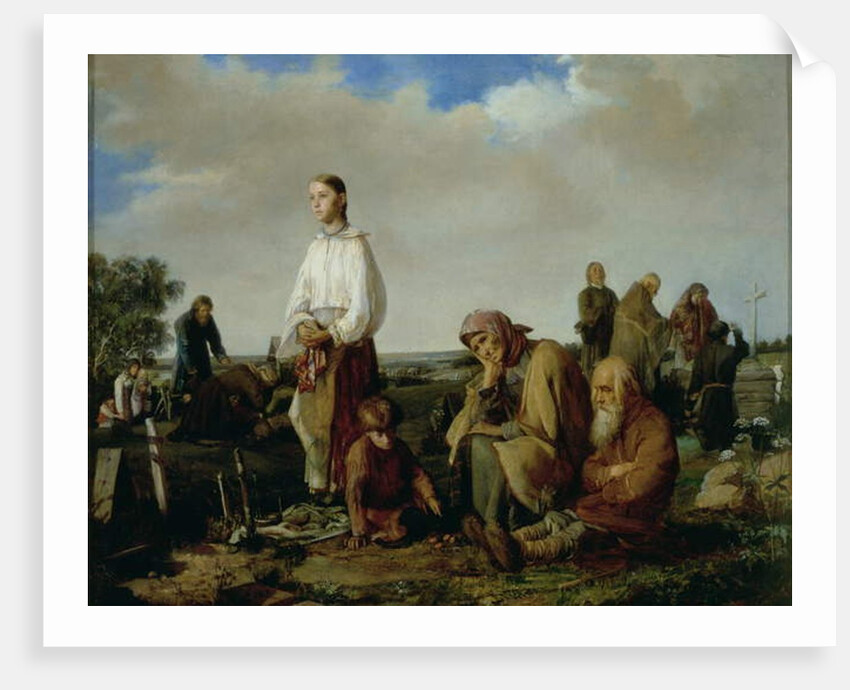The Wake at the Cemetery, 1865 by Aleksei Ivanovich Korzukhin