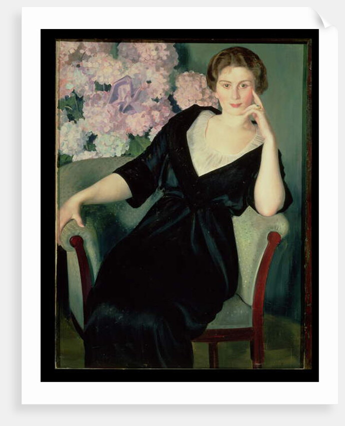 Portrait of Rene Ivanovna Notgaft 1914 by Boris Mikhailovich Kustodiev