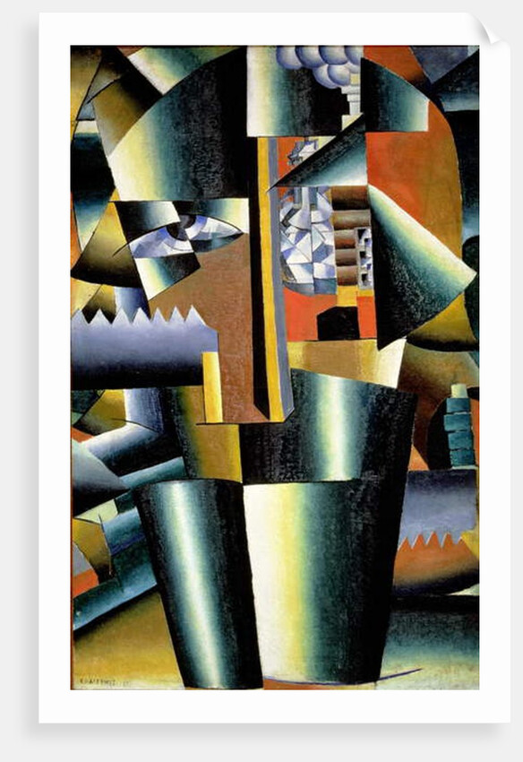 Portrait of the Artist Ivan Vasilievich Klyun as a Builder, 1911 by Kazimir Severinovich Malevich