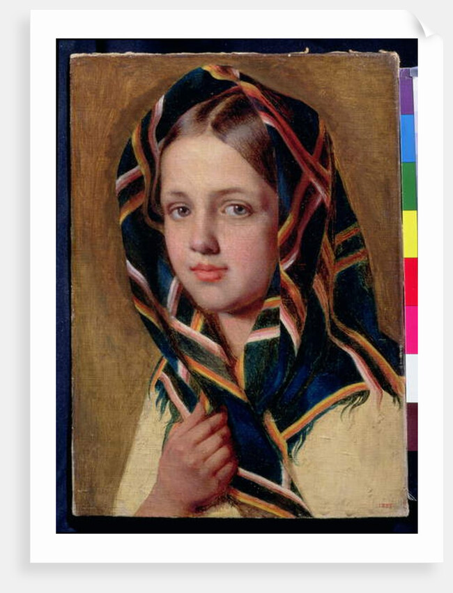 Girl in a Shawl by Aleksei Gavrilovich Venetsianov