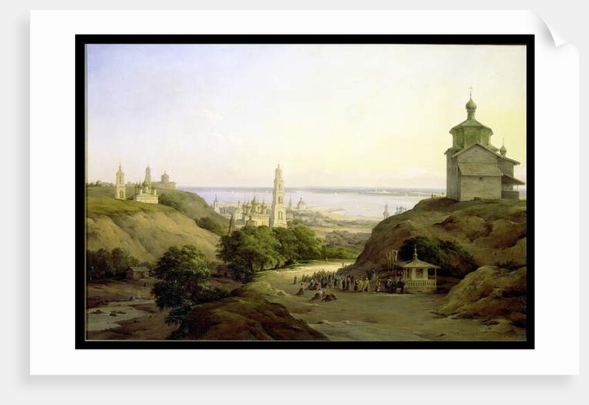 View of Yuryevets, on the Volga, 1851 by Nikanor Grigor'evich Chernetsov