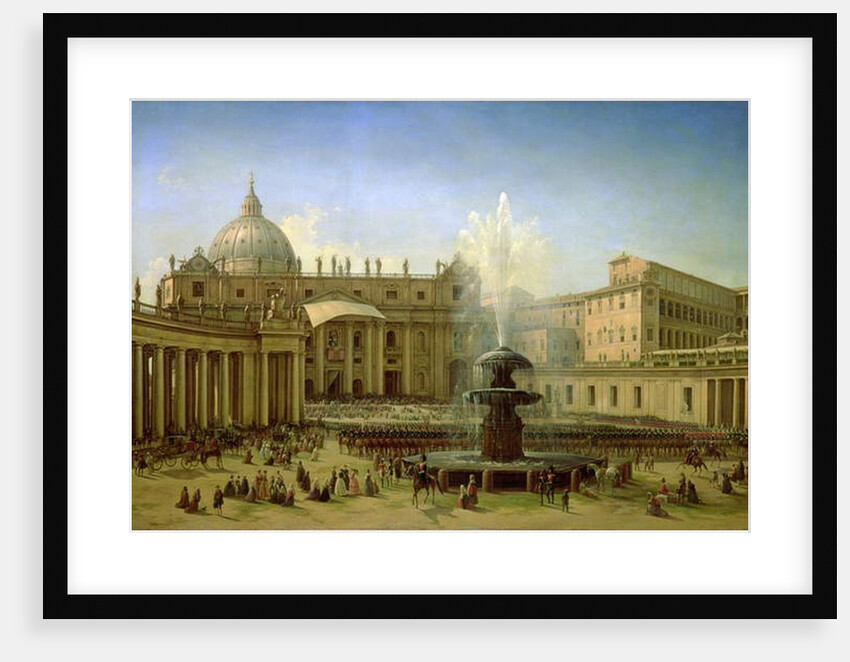 The Piazza San Pietro in Rome at the time of a Papal Blessing, 1850 by Grigori Grigor'evich Chernetsov