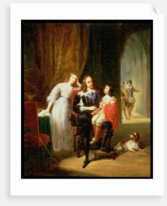 Charles I awaiting trial, Prince Henry seated on his lap by Alexandre Marie Colin