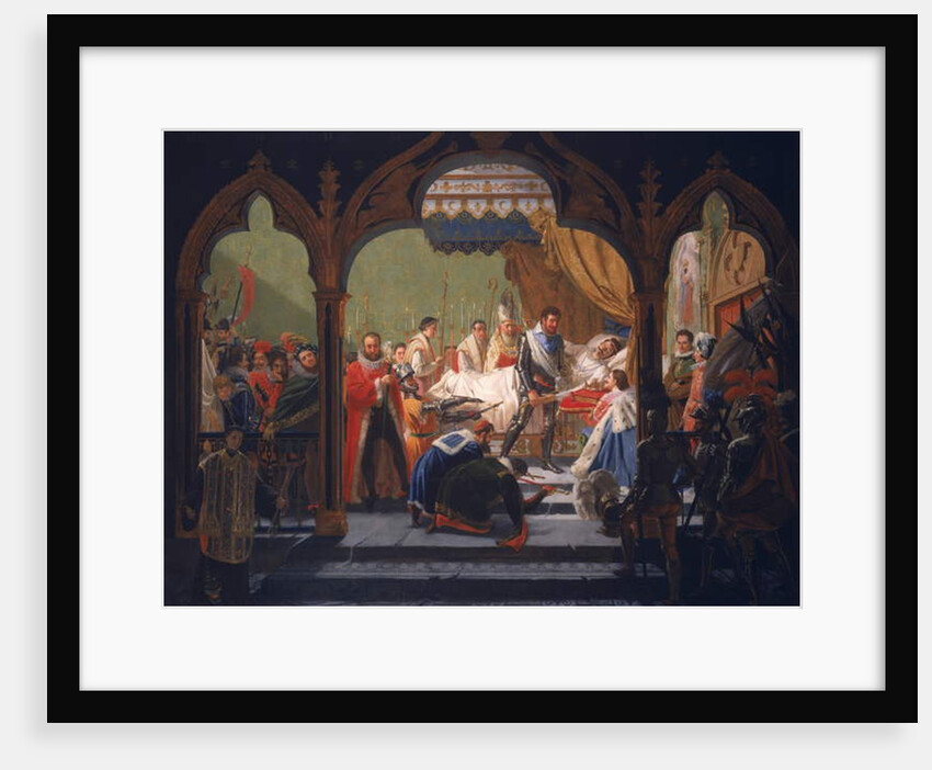 Henri IV Receiving the Attributes of Monarchy from the Dying Henri III 1814 by Francois Buffet