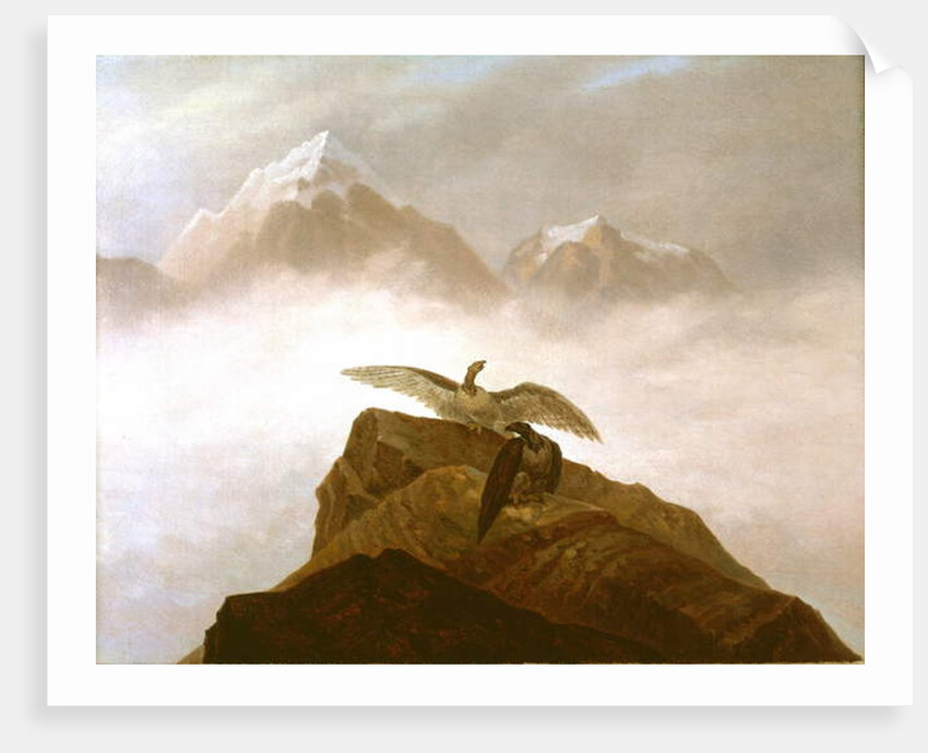 Eagles Landing on an Alpine Peak by Karl Gustav Carus