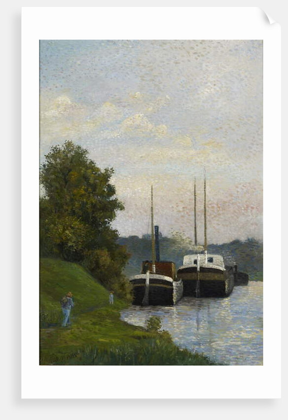 Barges on the Seine by Albert Dubois-Pillet