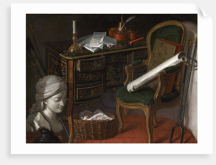 One of a pair of Devants de Cheminée: A Writing Desk, 1777 by Nicolas Henri Jeaurat de Bertry