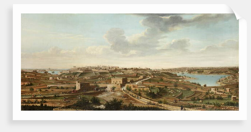 One of a set of seven views of Valletta, Malta and its environs, c.1753 by Alberto Pullicino