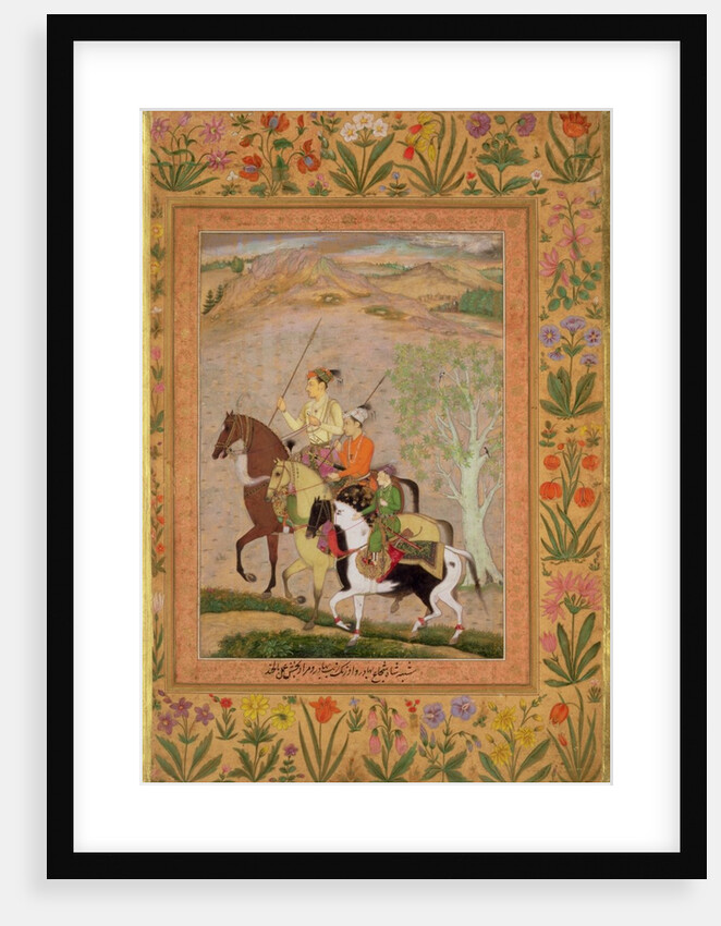 Three Princes Going Hunting, c.1635 by Mughal School