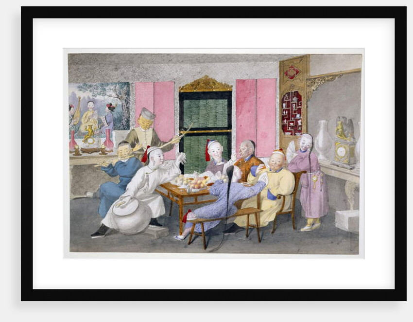 Mandarin being entertained by musicians c.1860 by School Chinese