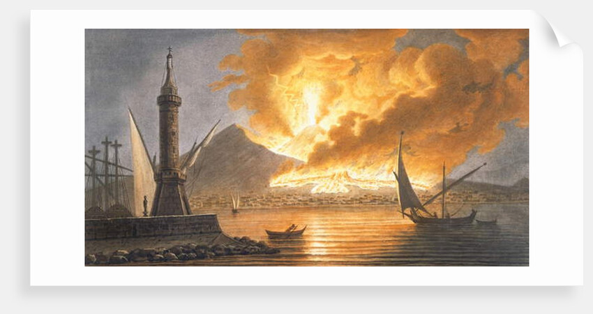 View of the great eruption of Vesuvius from the mole of Naples in the night of 20 October 1767 by Pietro Fabris