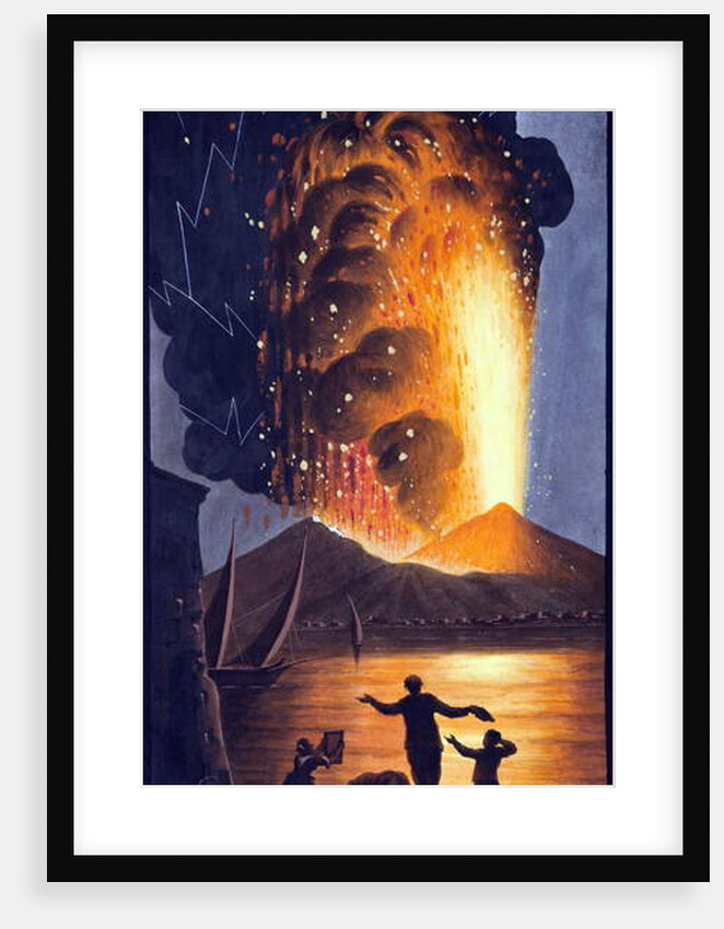 View of the great eruption of Mount Vesuvius on Sunday night August 8th 1779 from His Sicilian Majestiy's Palace at Pausilipo by Pietro Fabris