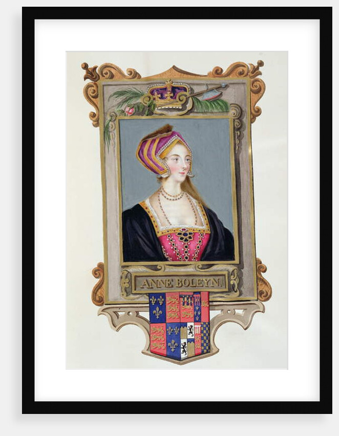 Portrait of Anne Boleyn 2nd Queen of Henry VIII, as a Young Woman from 'Memoirs of the Court of Queen Elizabeth'. by Sarah Countess of Essex