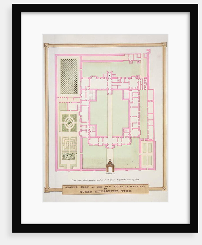 Ground Plan of the Old House at Hatfield in Queen Elizabeth's Time from 'Memoirs of the Court of Queen Elizabeth'. by Sarah Countess of Essex