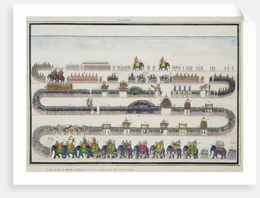 Muharram Ceremony, Faizabad, 1772 from 'The Gentil Album', published in 1774 by French School