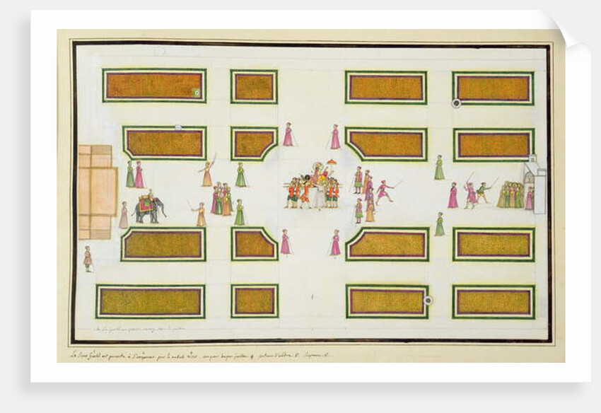 Presentation of Gentil by Nawab Shuja ud-Daula to Emperor Shah Alam in Angur Bagh by French School