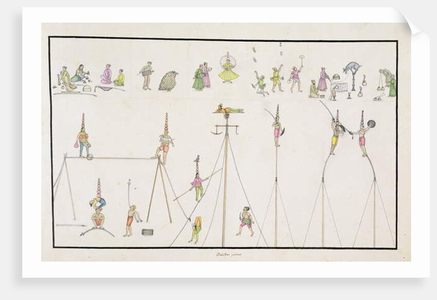 Acrobats, Jugglers, Impersonators, Entertainers from 'The Gentil Album', published in 1774 by French School