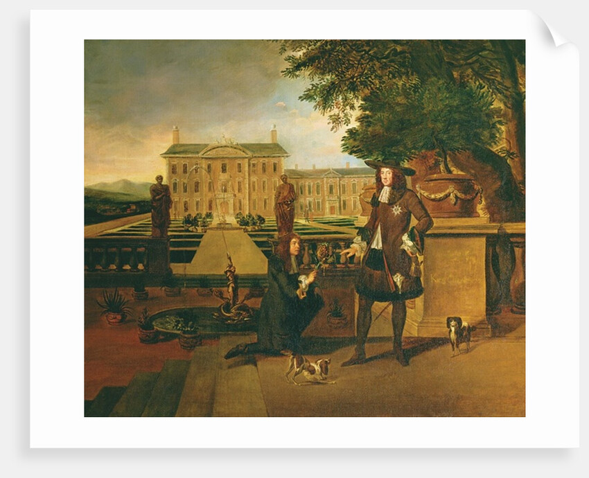 John Rose the King's Gardener, presenting Charles II with a pineapple, supposedly the first grown in England at Dorney Court in Berkshire by Hendrick Danckerts