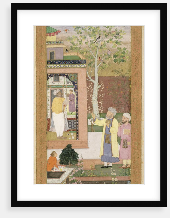 An artist decorating the interior of a garden pavilion by Mughal School