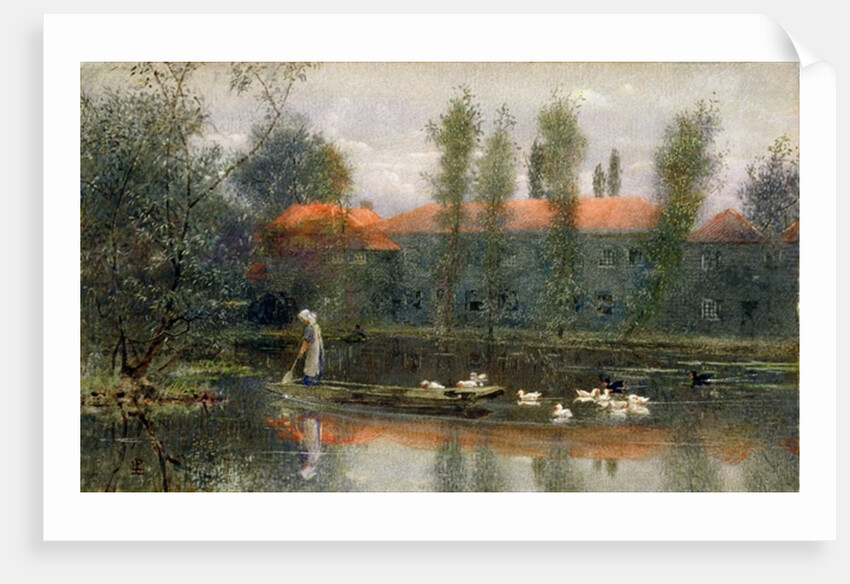 The Pond of William Morris Works at Merton Abbey by Lexden L. Pocock