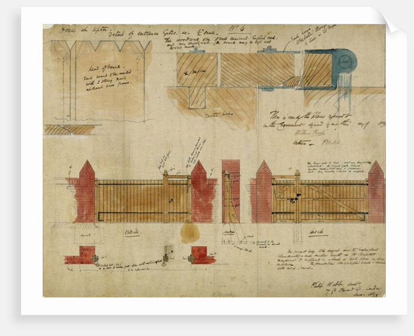 Plans and elevations for The Red House, Bexley Heath, 1859 by Philip Webb