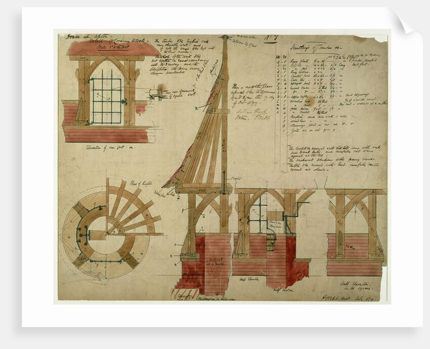 Plans for the Red House, Bexley Heath by Philip Webb
