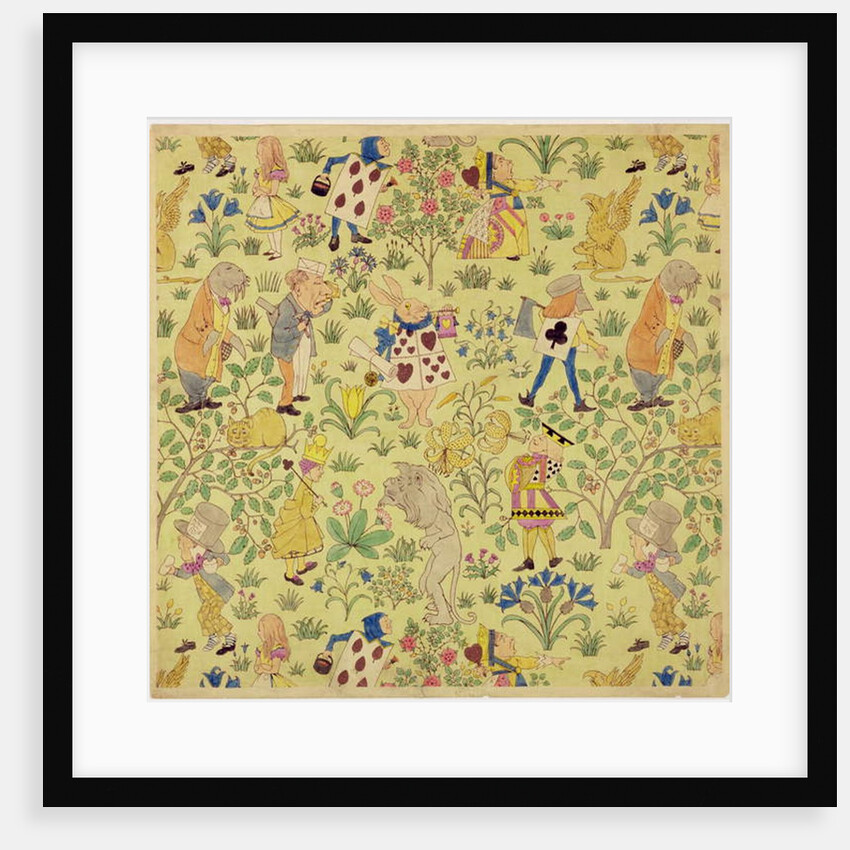 Textile design for 'Alice in Wonderland' by Charles Francis Annesley Voysey