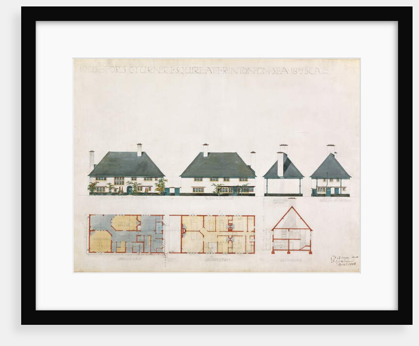 Proposed house for C. Turner Esq. at Frinton on Sea, 1908 by Charles Francis Annesley Voysey