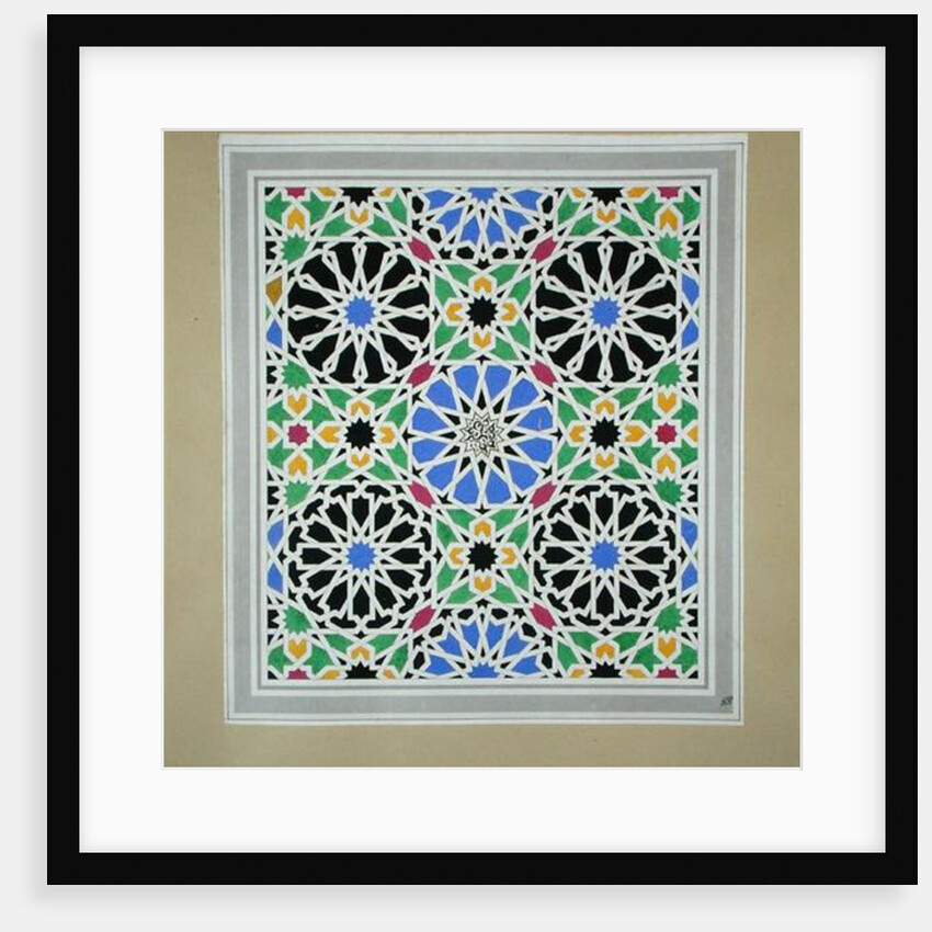 Mosaic pavement in the dressing room of the Sultana, Alhambra by James Cavanagh Murphy