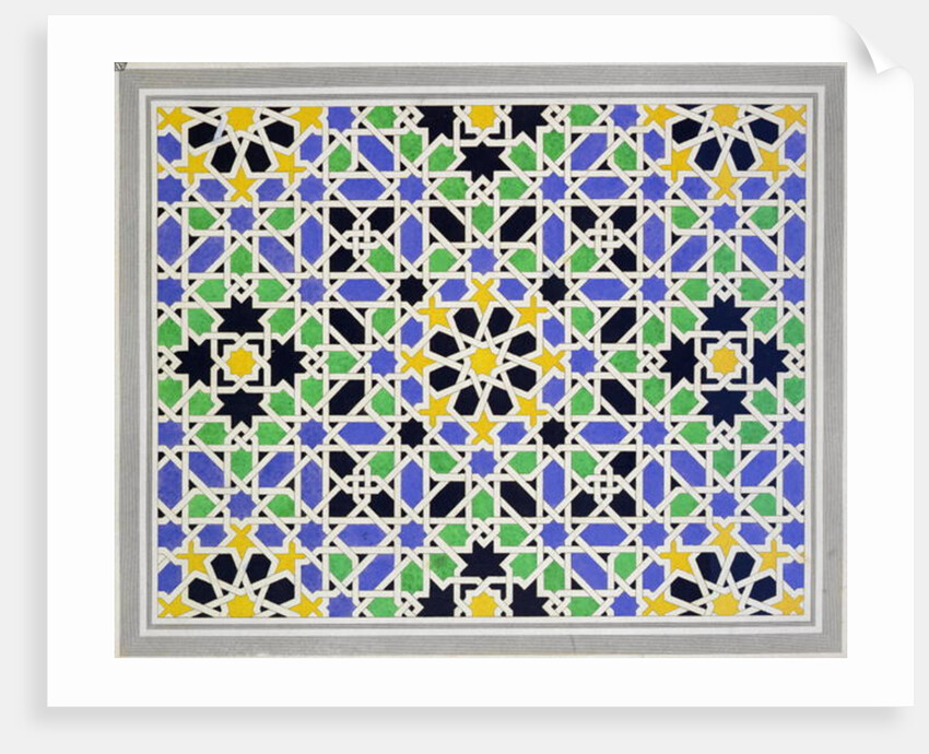 Mosaic in dado of the door in the hall of the Two Sisters, Alhambra by James Cavanagh Murphy