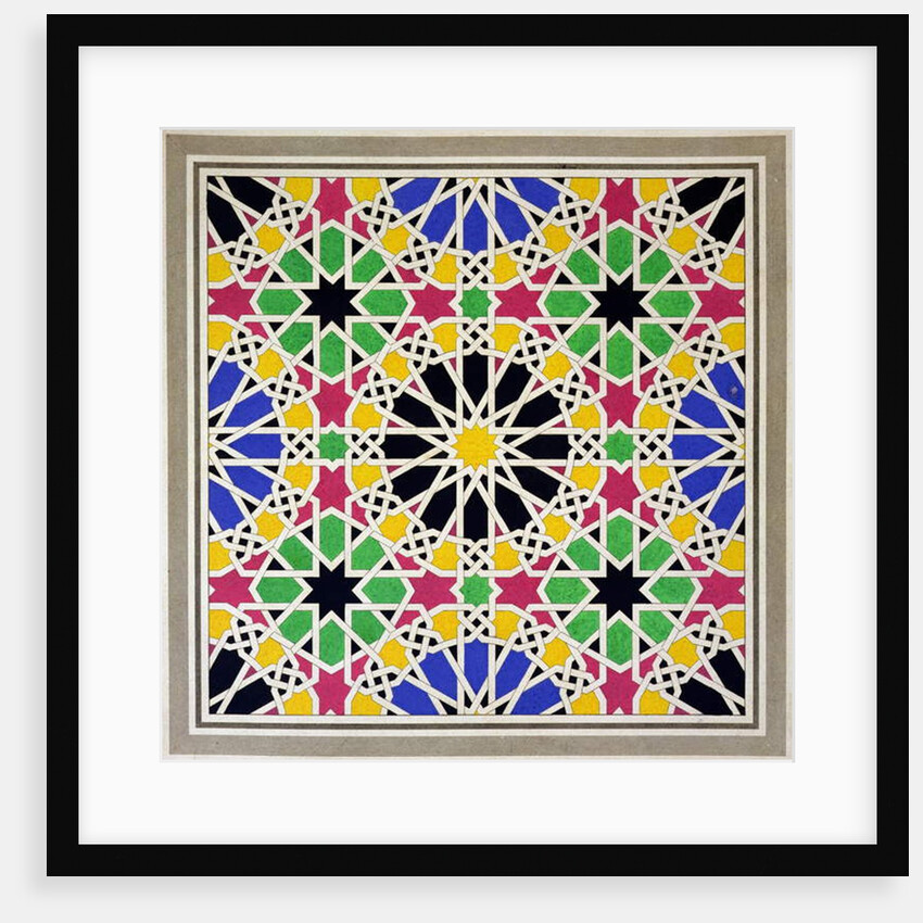 Mosaic ornament in the south side of the Court of the Lions, Alhambra by James Cavanagh Murphy