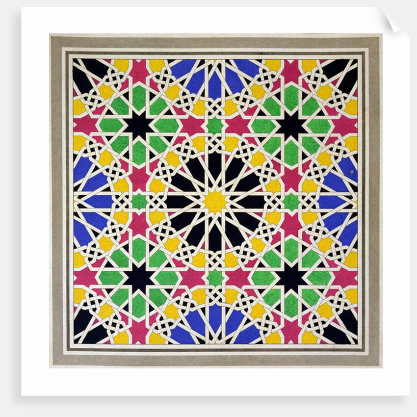 Mosaic ornament in the south side of the Court of the Lions, Alhambra by James Cavanagh Murphy