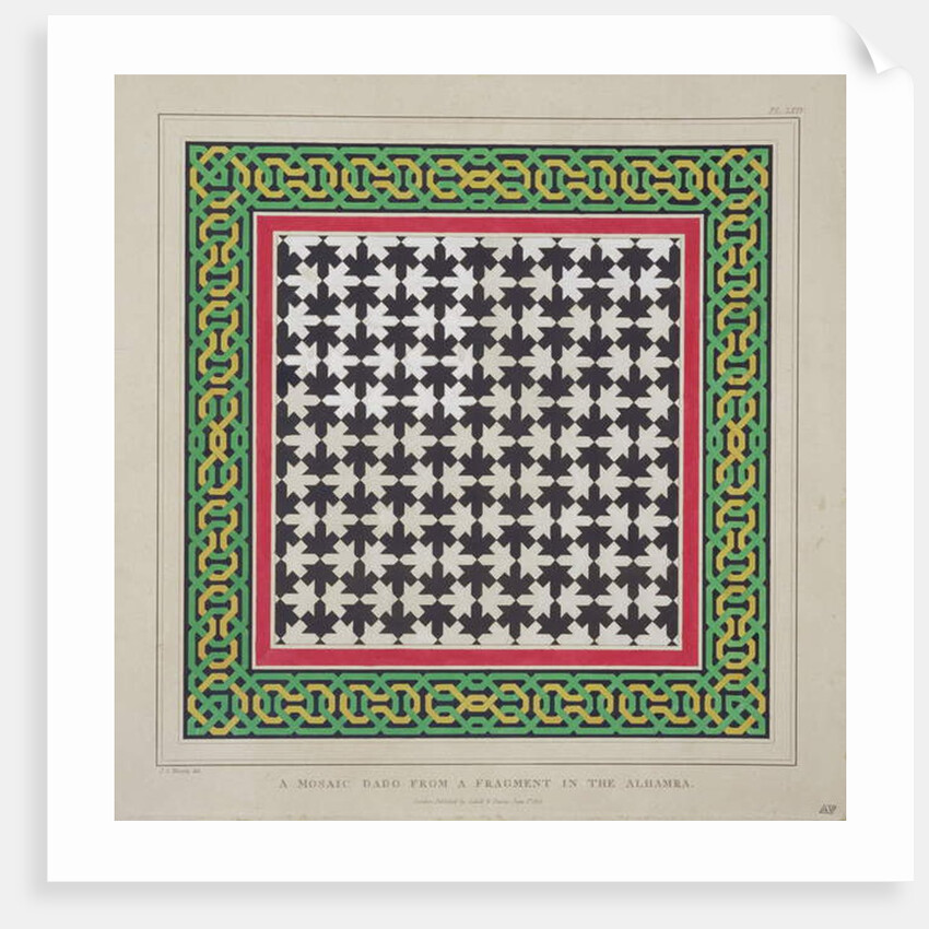 Mosaic dado from a fragment in the Alhambra by James Cavanagh Murphy