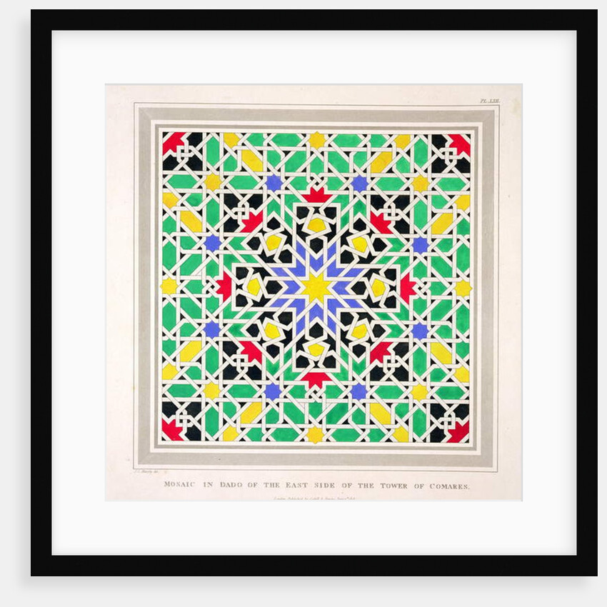 Mosaic in the dado of the east side of the Tower of Comares, Alhambra by James Cavanagh Murphy