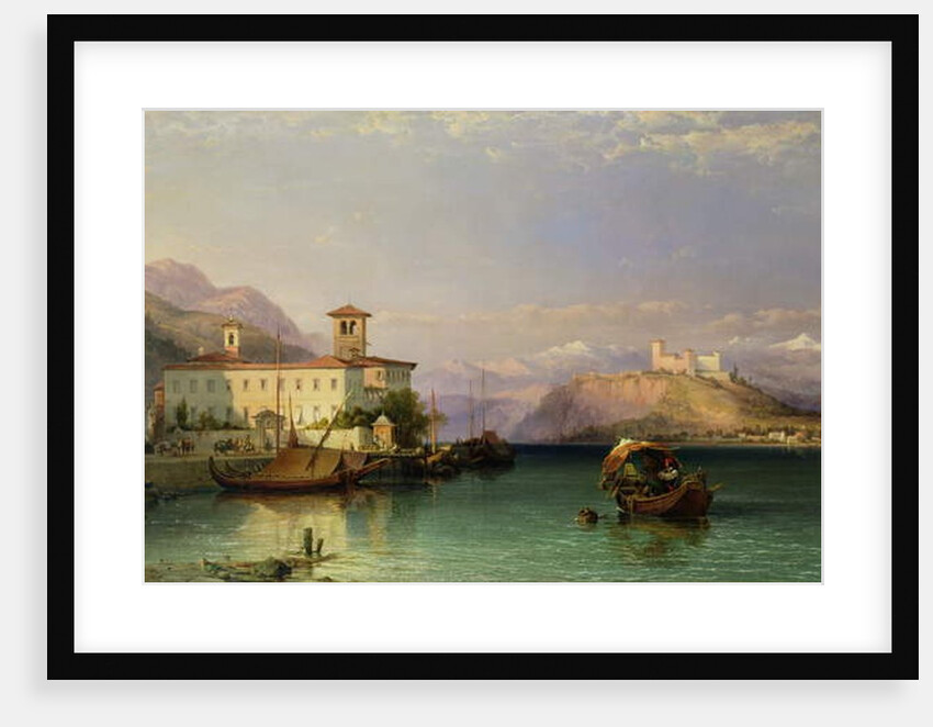 Arona and the Castle of Angera, Lake Maggiore, 1856 by George Edwards Hering