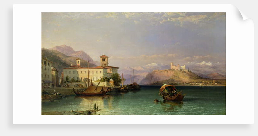 Arona and the Castle of Angera, Lake Maggiore, 1856 by George Edwards Hering