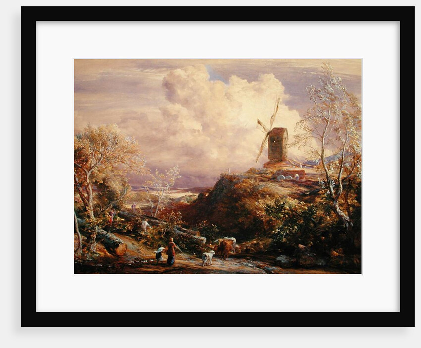 Windmill on a Hill with Cattle Drovers by John Constable