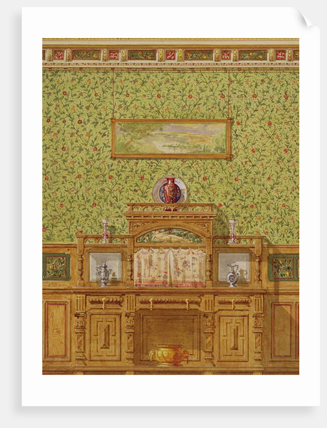 Interior with Sideboard, c.1870s by English School