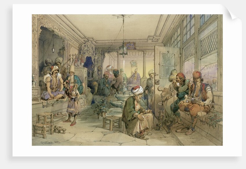 A Coffee House, Constantinople, 1854 by Amadeo Preziosi