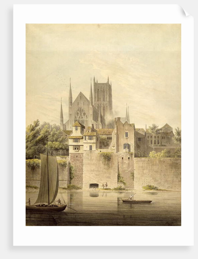 West View of Worcester Cathedral, 1798 by John Powell