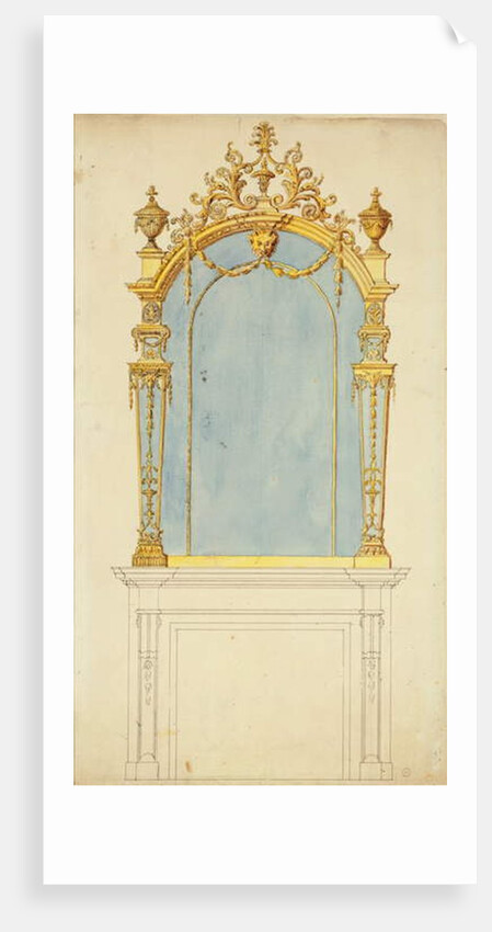 Design for a giltwood mirror, c.1765-70 by Thomas Chippendale